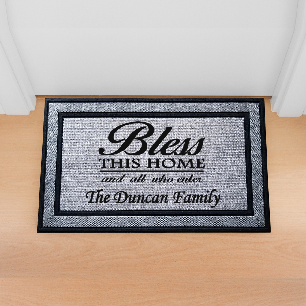 Personalized Bless This Home Indoor/Outdoor Door Mat