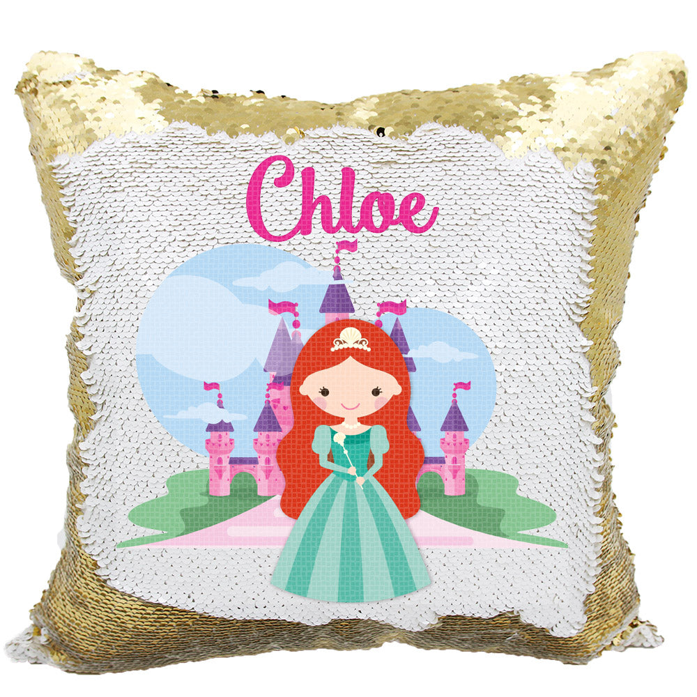 Handmade Personalized Princess Character Reversible Sequin Pillow Case
