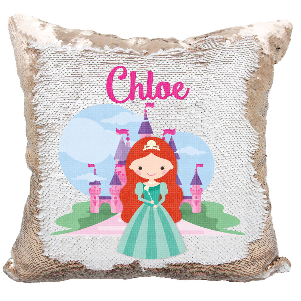 Handmade Personalized Princess Character Reversible Sequin Pillow Case