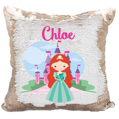 Handmade Personalized Princess Character Reversible Sequin Pillow Case
