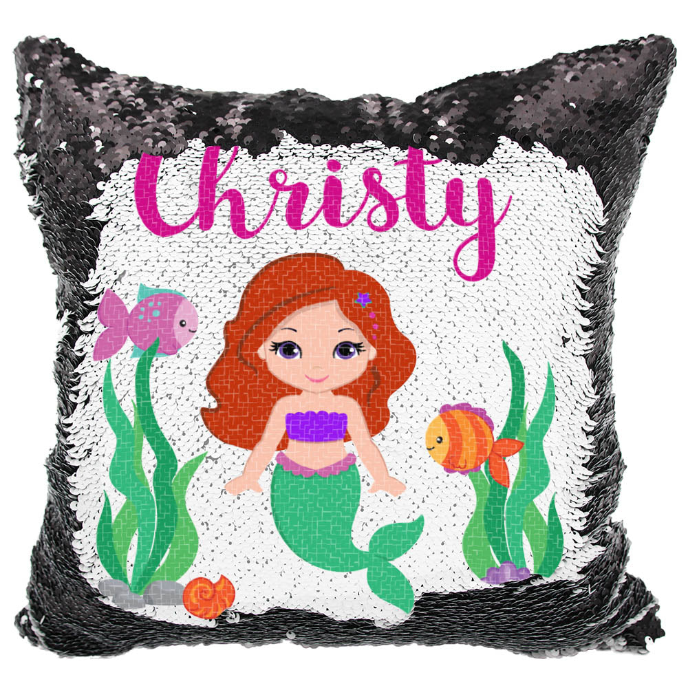 Handmade Personalized Mermaids Underwater Sequin Pillow Case