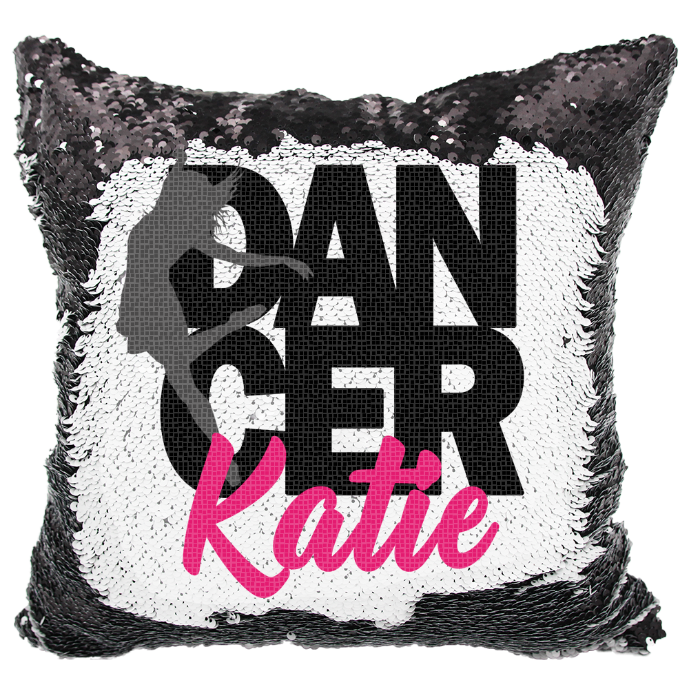 Handmade Personalized Dancer Reversible Sequin Pillow Case