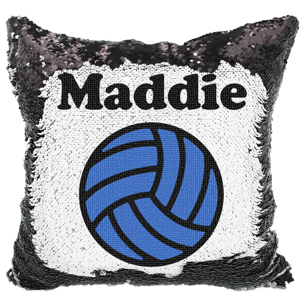 Handmade Personalized Volleyball Reversible Sequin Pillow Case