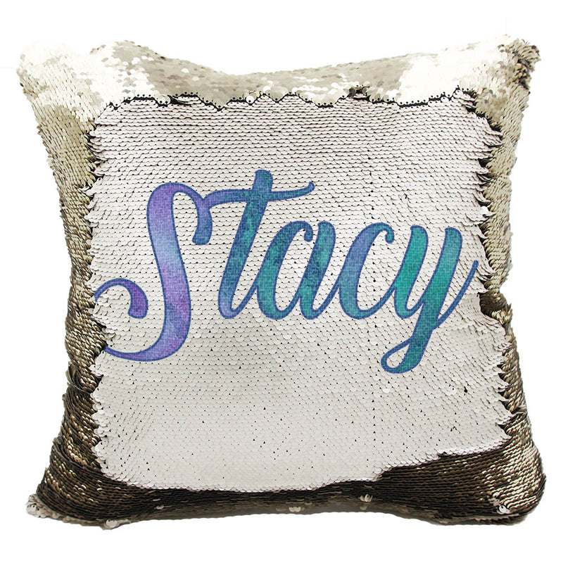 Handmade Personalized Ombre Name Sequin Pillow Case