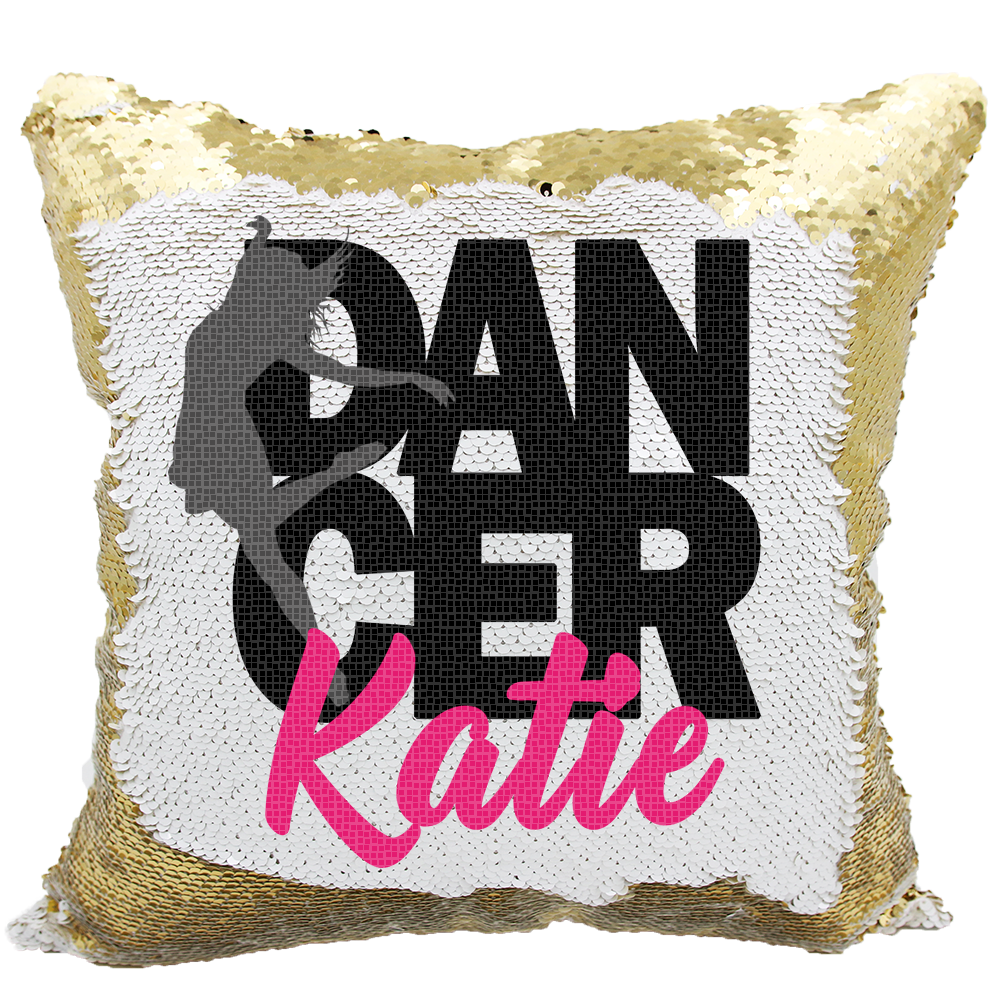 Handmade Personalized Dancer Reversible Sequin Pillow Case