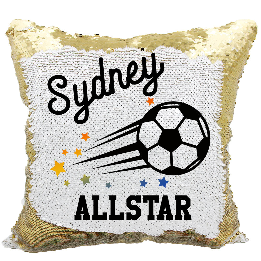 Handmade Personalized Soccer Allstar Reversible Sequin Pillow Case