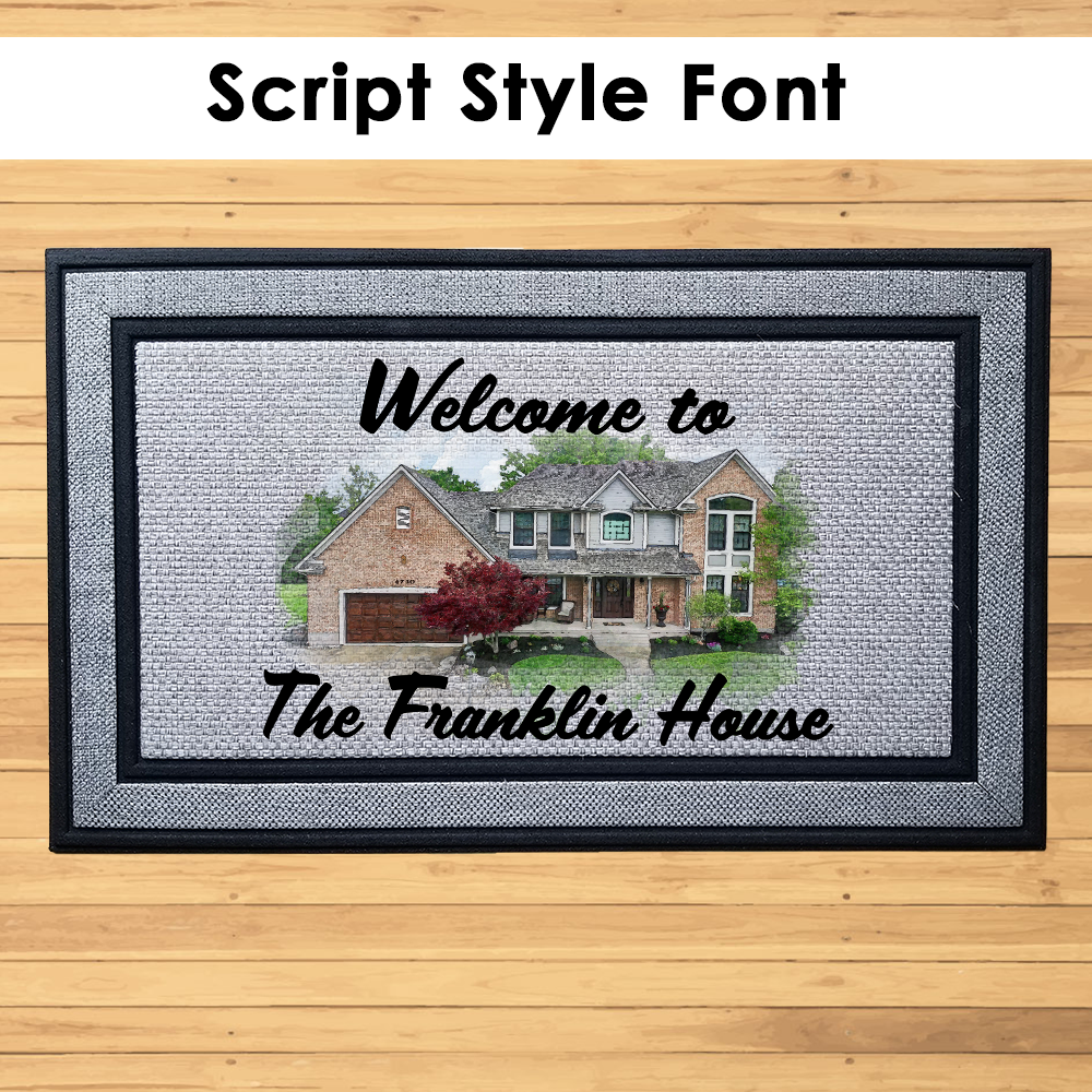 Personalized Watercolor House Photo Indoor/Outdoor Door Mat