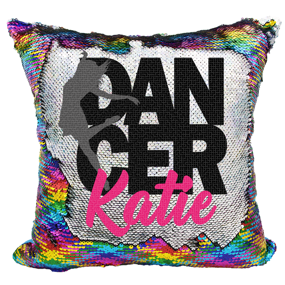 Handmade Personalized Dancer Reversible Sequin Pillow Case