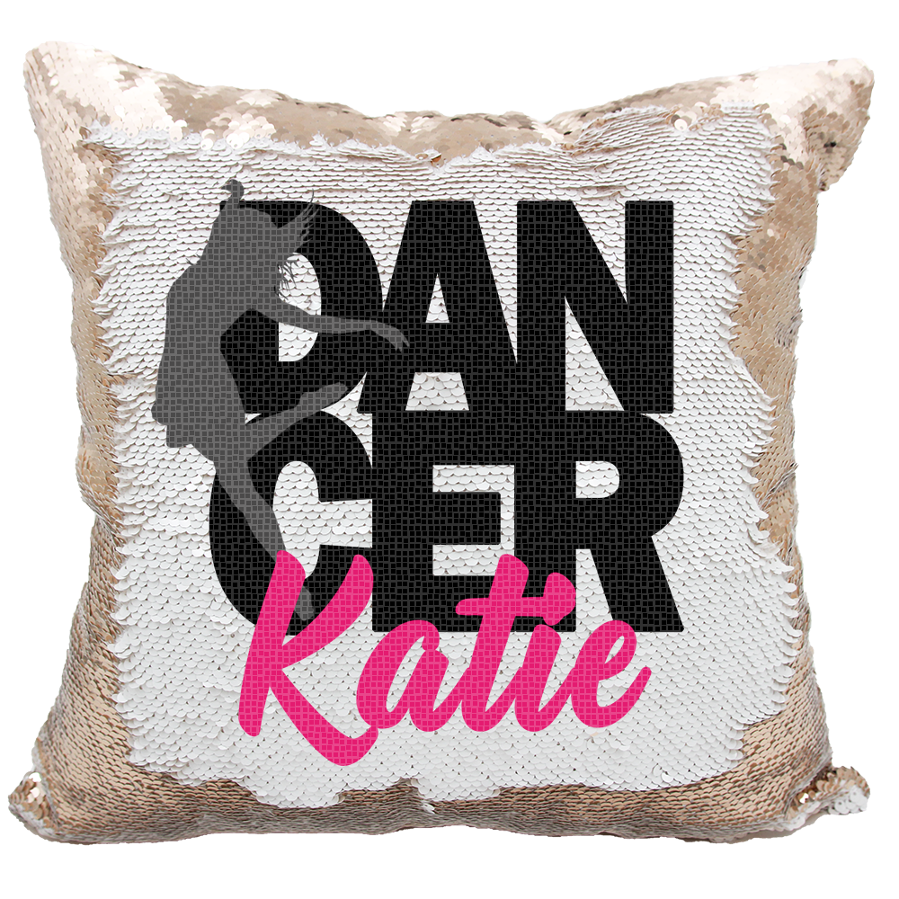 Handmade Personalized Dancer Reversible Sequin Pillow Case