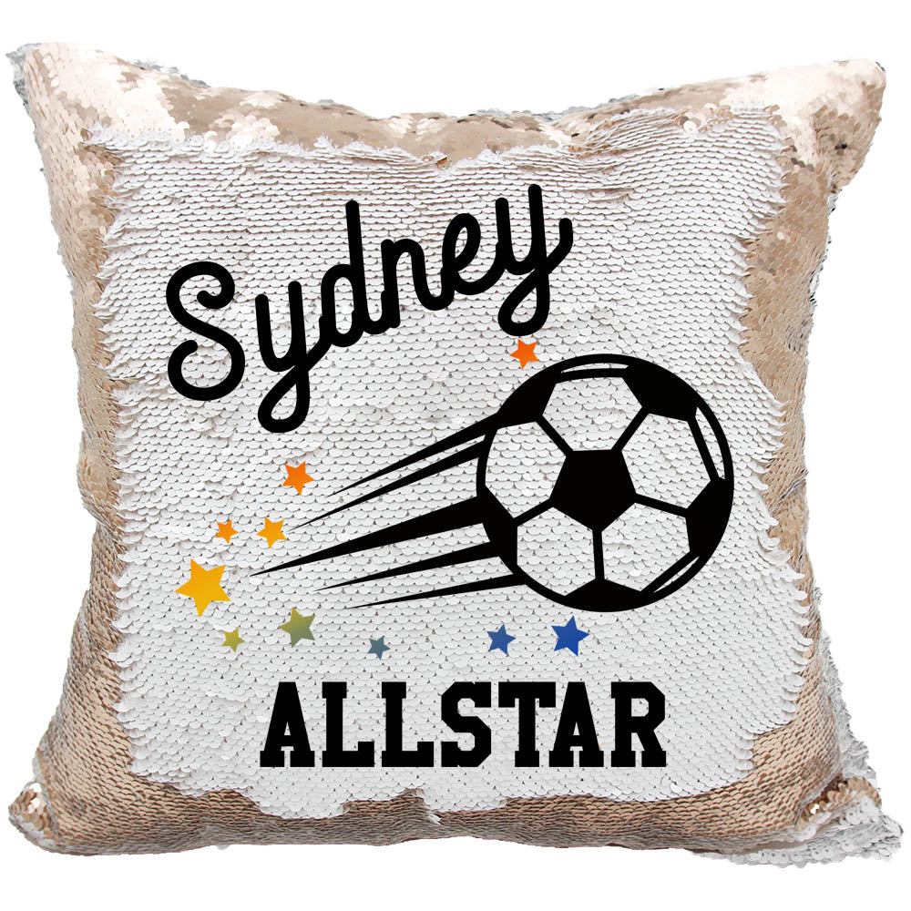 Handmade Personalized Soccer Allstar Reversible Sequin Pillow Case