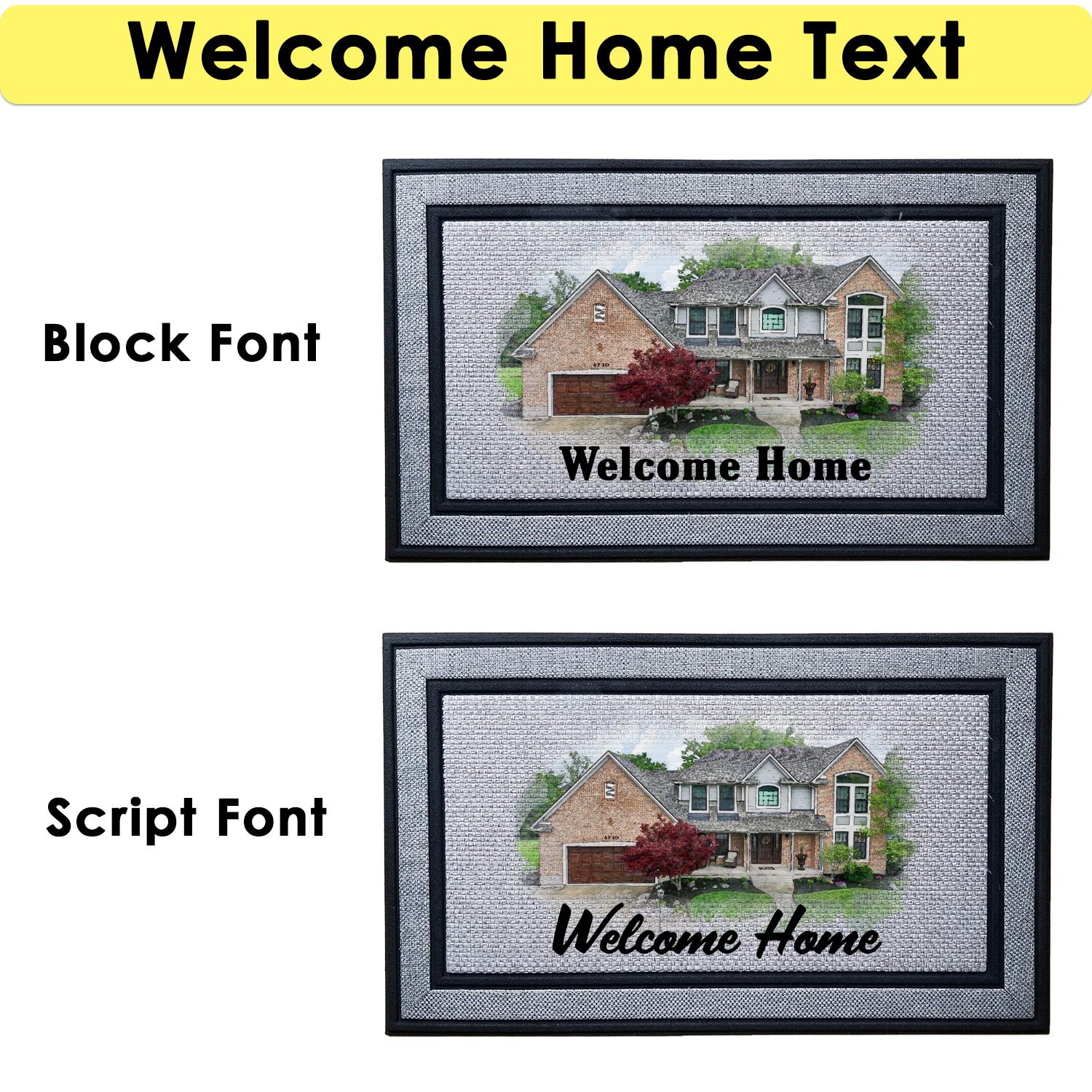 Personalized Watercolor House Photo Indoor/Outdoor Door Mat
