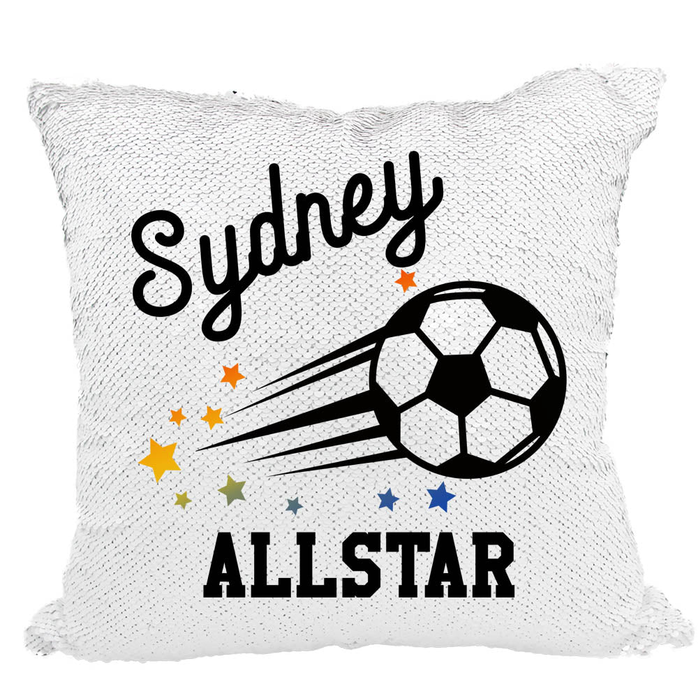 Handmade Personalized Soccer Allstar Reversible Sequin Pillow Case