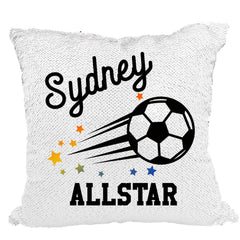 Handmade Personalized Soccer Allstar Reversible Sequin Pillow Case
