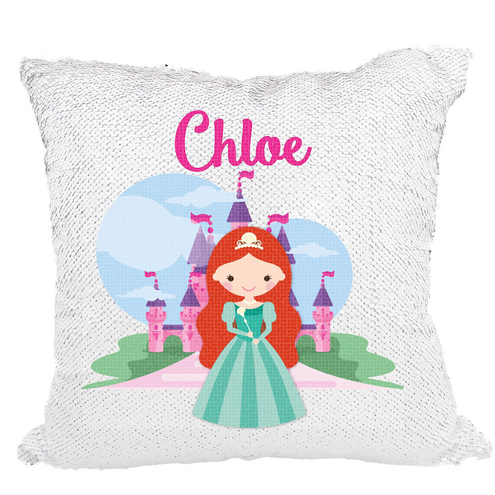 Handmade Personalized Princess Character Reversible Sequin Pillow Case