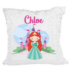 Handmade Personalized Princess Character Reversible Sequin Pillow Case