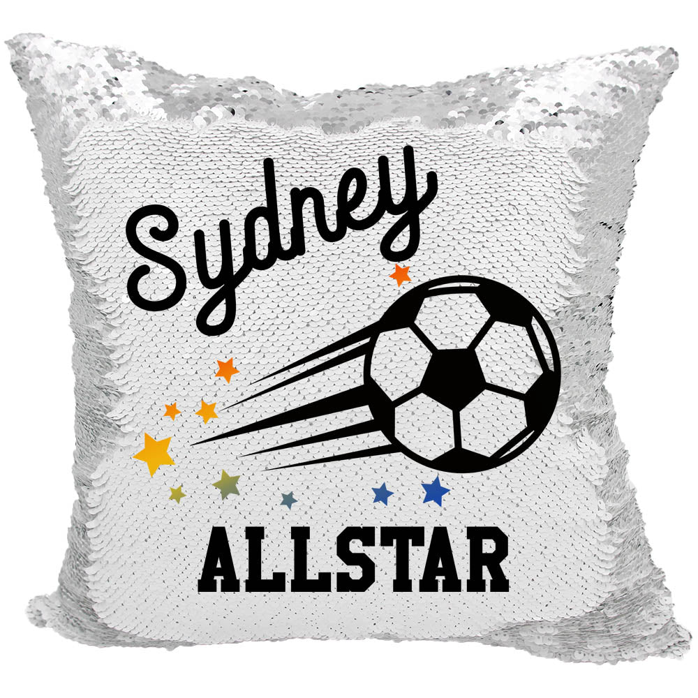 Handmade Personalized Soccer Allstar Reversible Sequin Pillow Case