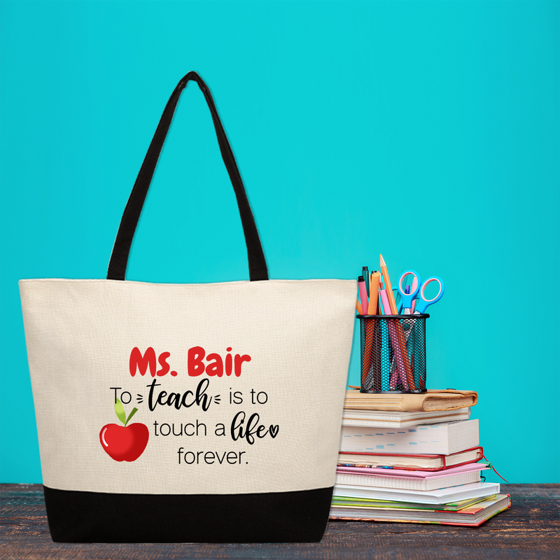 Personalized Teacher Forever Tote Bag