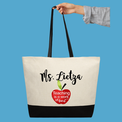 Personalized Teacher Work of Heart Tote Bag