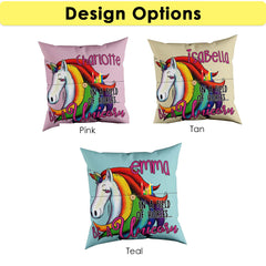 Be A Unicorn Quote Personalized Throw Pillow with Pockets