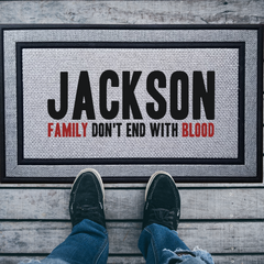 Personalized Family Don't End With Blood Indoor/Outdoor Door Mat