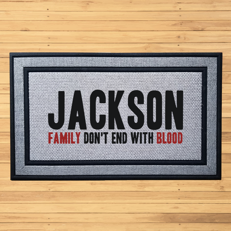 Personalized Family Don't End With Blood Indoor/Outdoor Door Mat