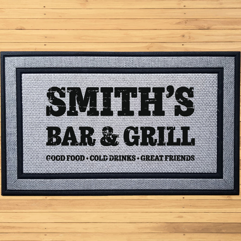 Personalized Rugged Bar & Grill Indoor/Outdoor Door Mat