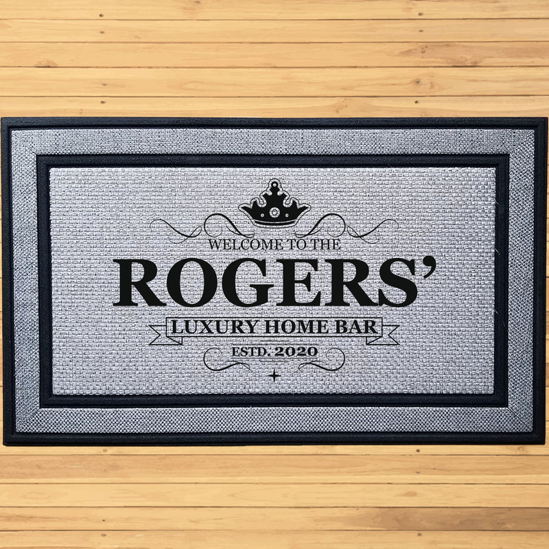 Personalized Luxury Crown Home Bar Indoor/Outdoor Door Mat