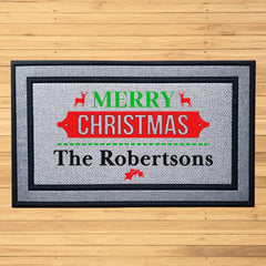Personalized Christmas Reindeer Indoor/Outdoor Door Mat