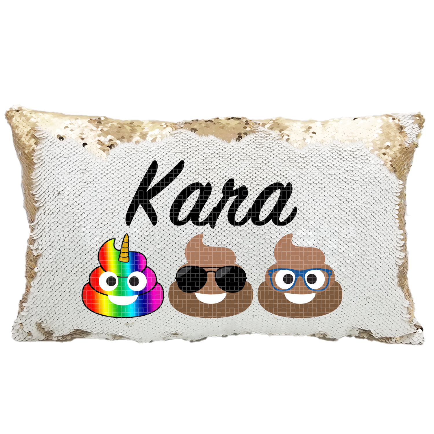 Sequin poop emoji 2024 pillow