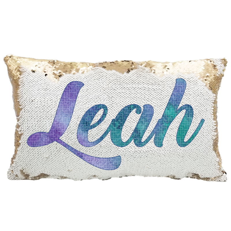 Handmade Personalized Ombre Name Rectangle Sequin Pillow Case