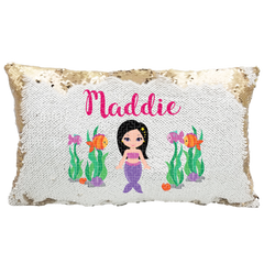 Handmade Personalized Mermaids Underwater Rectangle Sequin Pillow Case