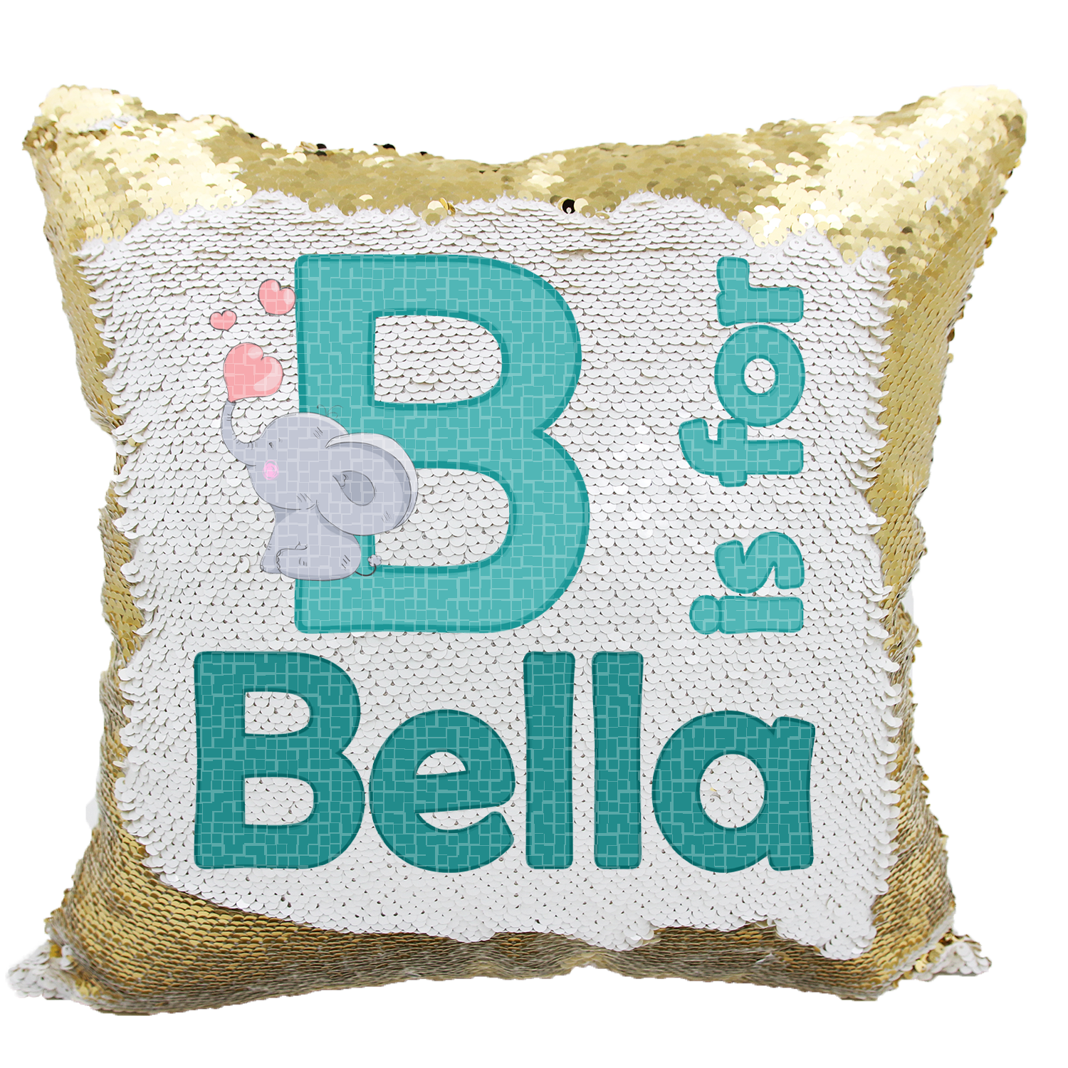 Handmade Personalized Elephant Alphabet Style Reversible Sequin