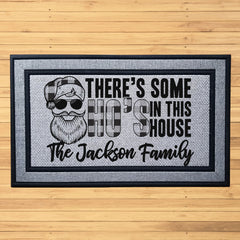 Personalized There's Some Ho's Holiday Indoor/Outdoor Door Mat