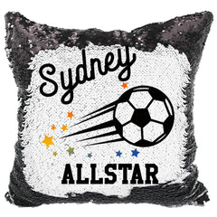 Handmade Personalized Soccer Allstar Reversible Sequin Pillow Case