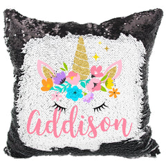 Handmade Personalized Unicorn Sparkles Sequin Pillow Case