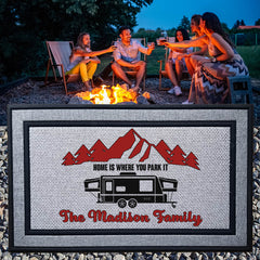 Personalized Camper Mats - Home Is Where You Park It