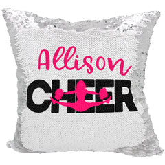 Handmade Personalized Cheerleader Reversible Sequin Pillow Case