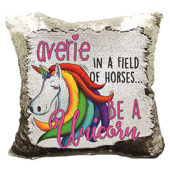 Handmade Personalized Be A Unicorn Quote Sequin Pillow Case