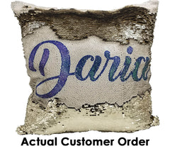 Handmade Personalized Ombre Name Sequin Pillow Case