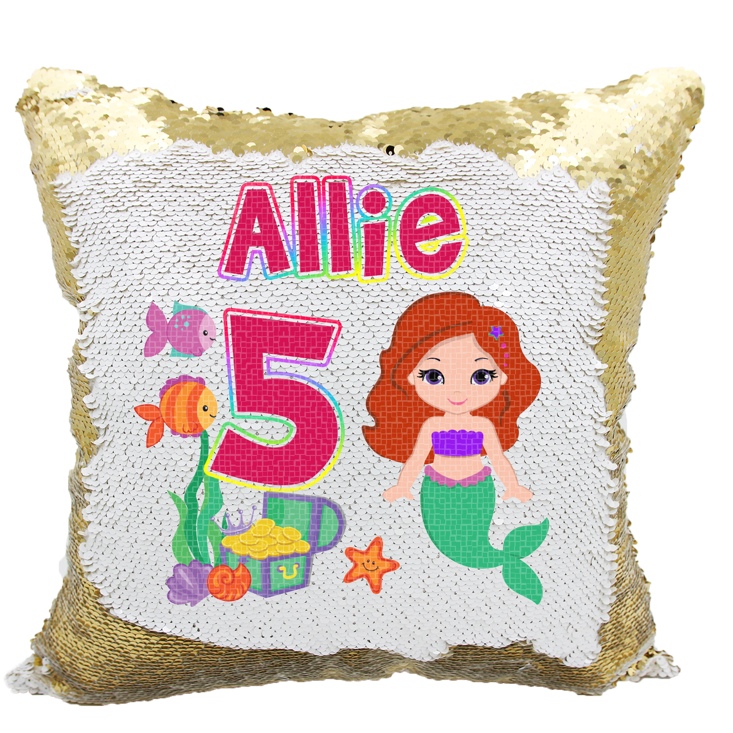 Personalized sales mermaid pillow