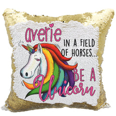 Handmade Personalized Be A Unicorn Quote Sequin Pillow Case