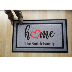 Personalized Home Heart Indoor/Outdoor Door Mat