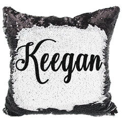 Handmade Personalized Script Custom Name Sequin Pillow Case