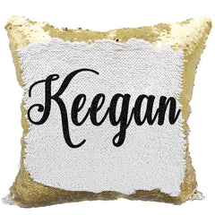 Handmade Personalized Script Custom Name Sequin Pillow Case