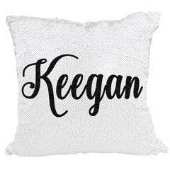 Handmade Personalized Script Custom Name Sequin Pillow Case