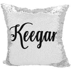 Handmade Personalized Script Custom Name Sequin Pillow Case