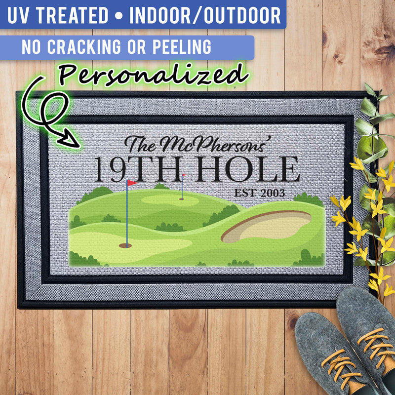 19th Hole Golf Welcome Indoor/Outdoor Door Mat
