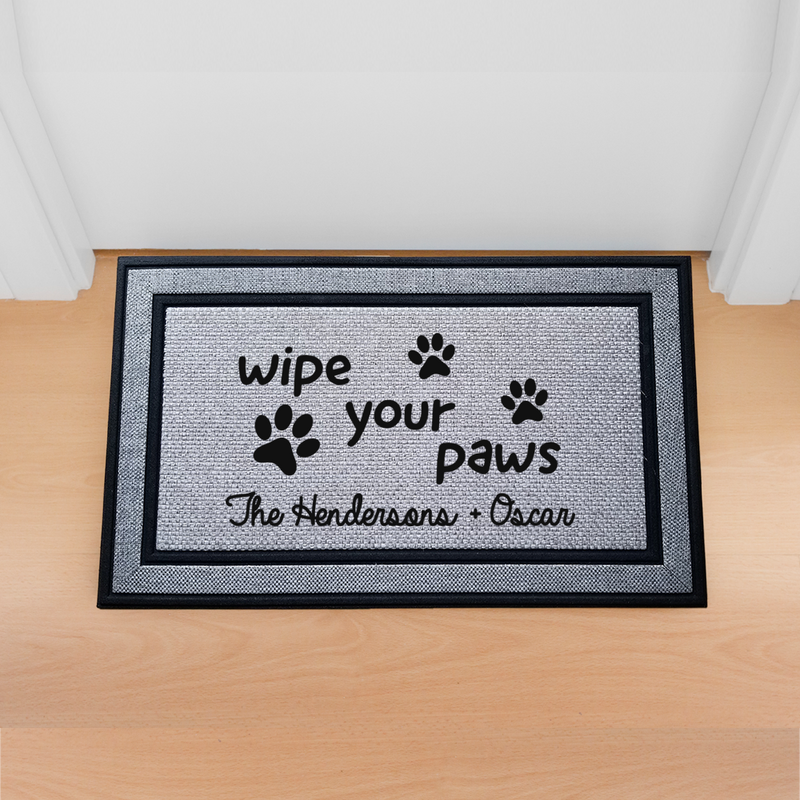 Personalized Wipe Your Paws Indoor/Outdoor Door Mat