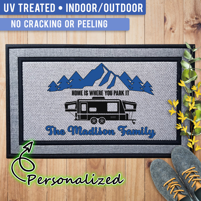 Personalized Camper Mats - Home Is Where You Park It
