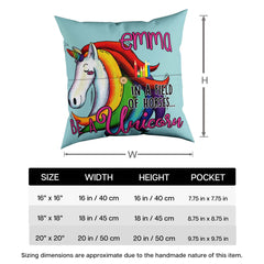 Be A Unicorn Quote Personalized Throw Pillow with Pockets